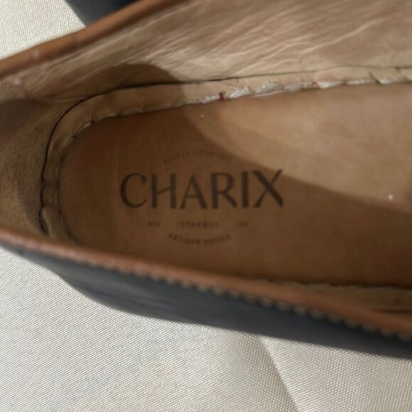 CHARIX Camel/Black Leather Slip-On Loafers Size 40 - Picture 12 of 12